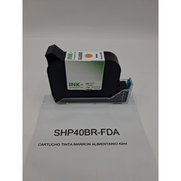 SHP40BR-FDA Cartucho tinta marron alimentaria 42ml