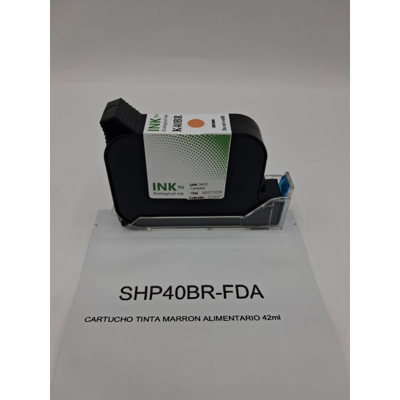SHP40BR-FDA Cartucho tinta marron alimentaria 42ml